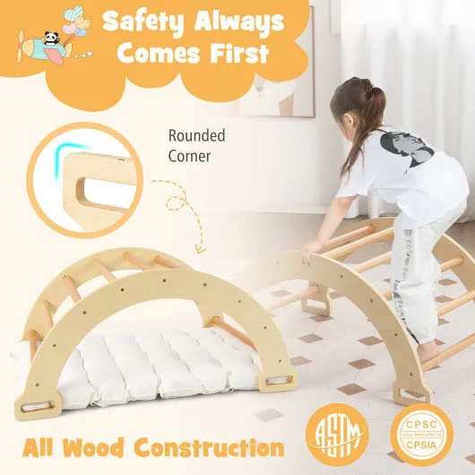 2-in-1 Arch Rocker with Soft Cushion for Toddlers-Natural