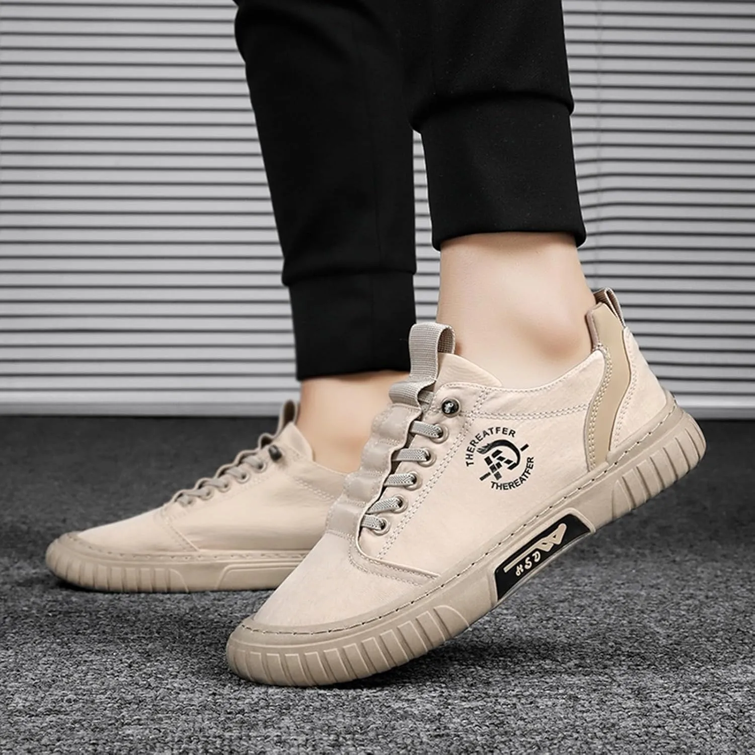 2023 Fashion Sneakers for Men Running Shoes Breathable Lightweight Comfortable Fashion Non Slip Walking Shoes Retro Sneakers Soft Sole Comfort Lace Up Men's Shoes Outdoor