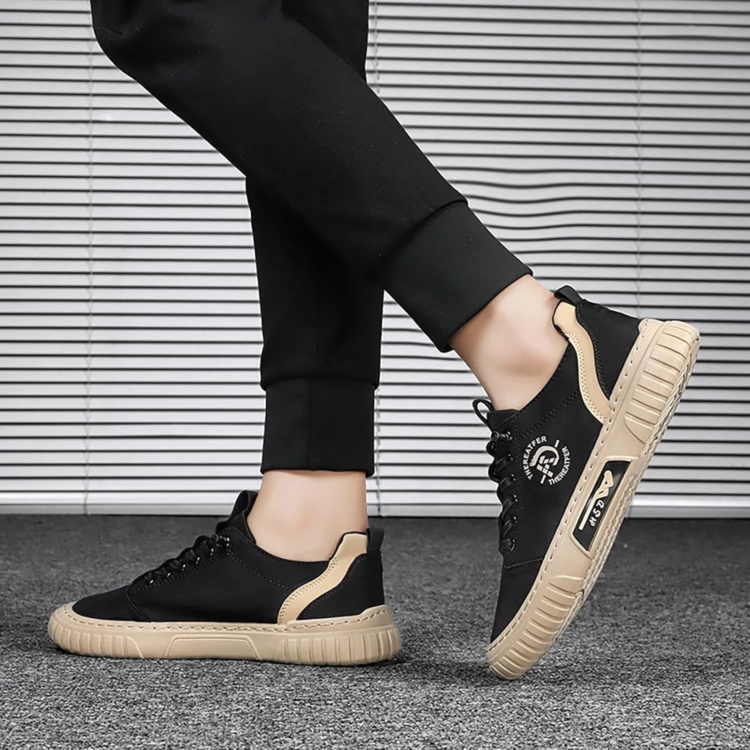 2023 Fashion Sneakers for Men Running Shoes Breathable Lightweight Comfortable Fashion Non Slip Walking Shoes Retro Sneakers Soft Sole Comfort Lace Up Men's Shoes Outdoor