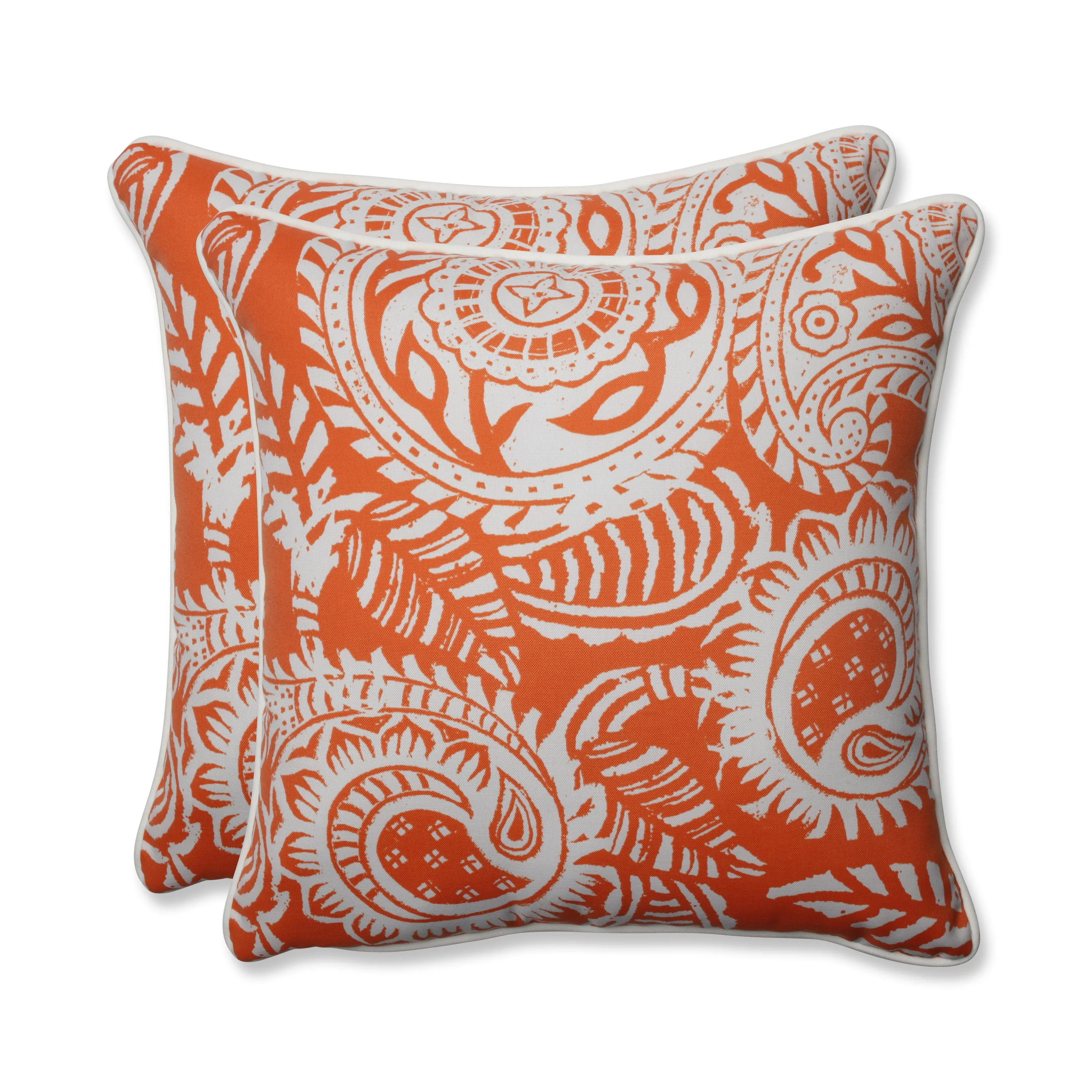 Addie Terra Cotta 18.5-Inch Throw Pillow (Set Of 2)