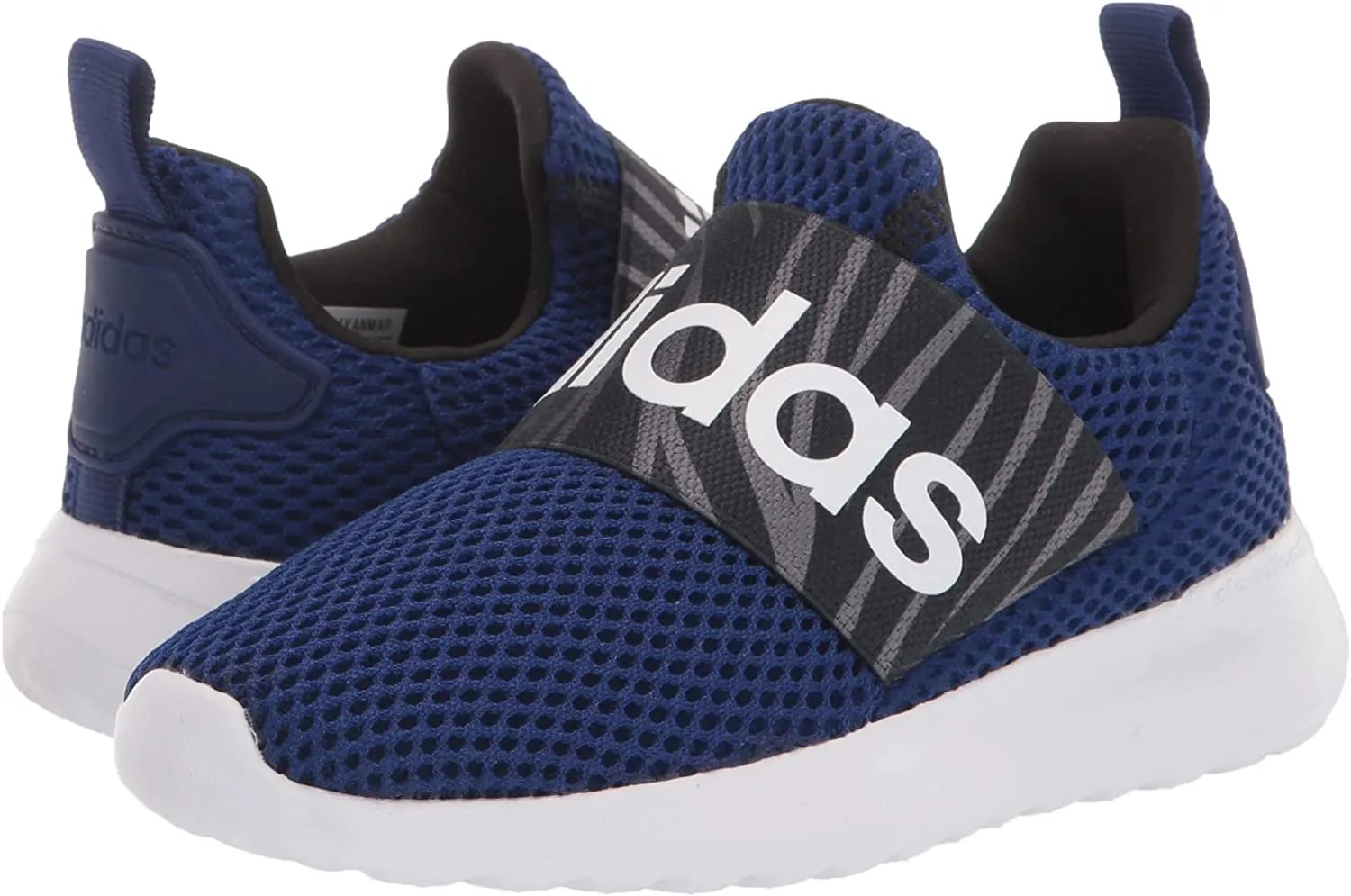 Adidas Boy's Lite Racer Adapt 4.0 Running Slip On Shoes Blue White Black Size 7