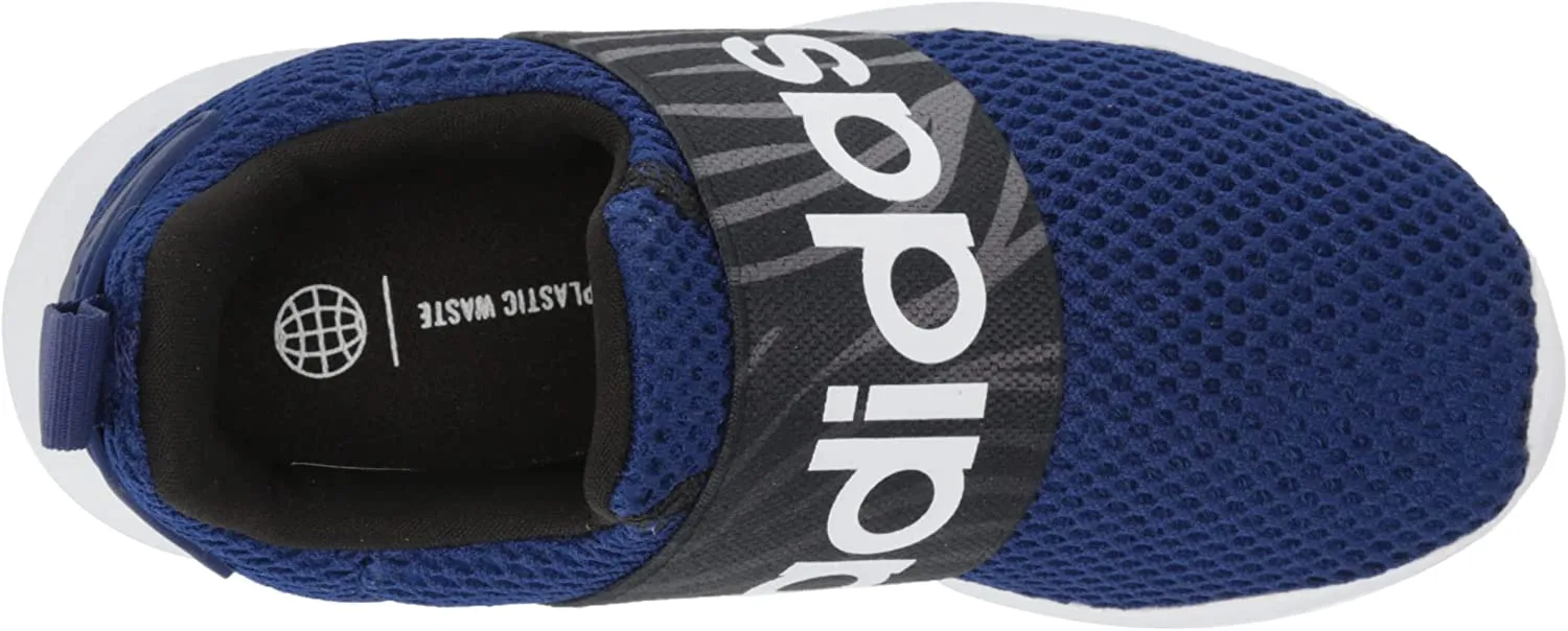 Adidas Boy's Lite Racer Adapt 4.0 Running Slip On Shoes Blue White Black Size 7