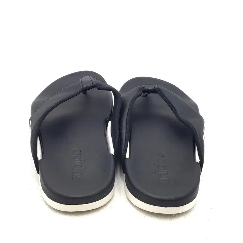 Adidas Men's Adilette Comfort HQ4458 Black Slip-On Flip-Flop Sandals - Size 8