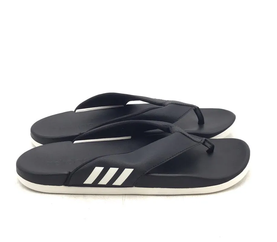 Adidas Men's Adilette Comfort HQ4458 Black Slip-On Flip-Flop Sandals - Size 8