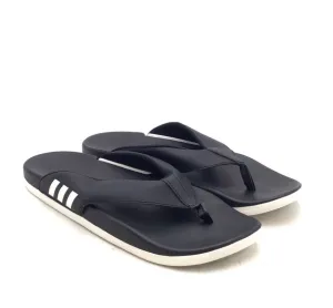 Adidas Men's Adilette Comfort HQ4458 Black Slip-On Flip-Flop Sandals - Size 8