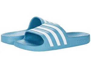 adidas Women's Adilette Aqua Slides Sandal, Hazy Blue/White/Hazy Blue, 10