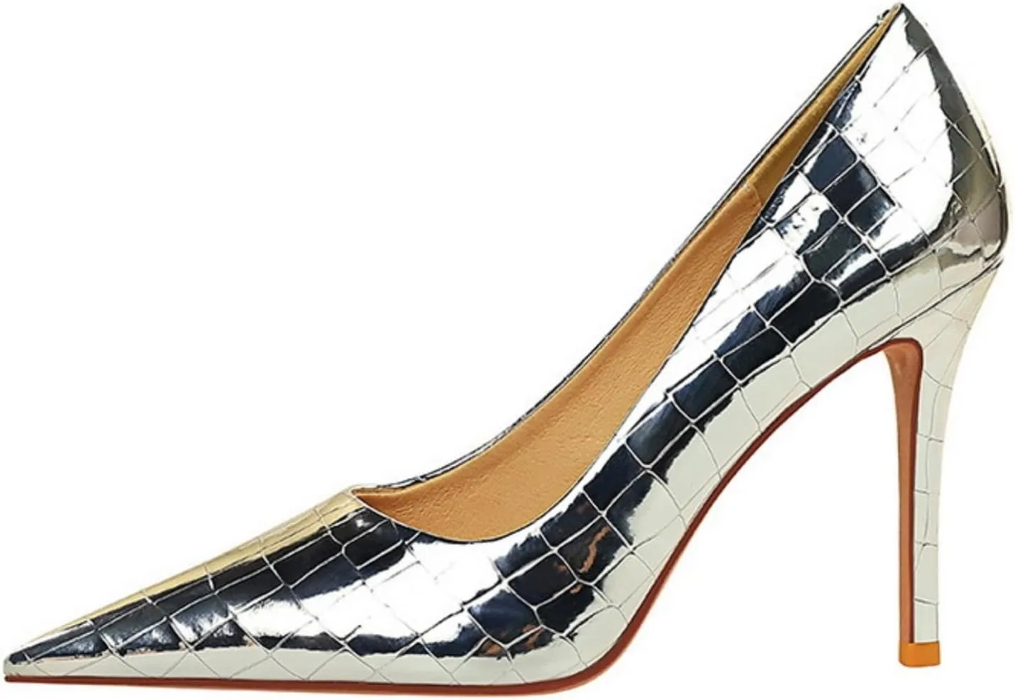 Aflngle Women Sexy High Heels Pumps Fashion Pointed Stiletto Toe Heels Shoes Classy Closed Slip On Heels with Patent Leather Pumps Comfort Wedding Cute Evening Dress Party Shoes