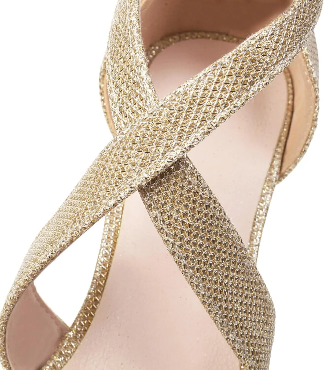Aflngle Women's Sexy Glitter Open Toe Stiletto High Heels Sandals Fashion Sparkly Rhinestone Cross Strap Wedding Evening Party Prom Dress Pumps Shoes