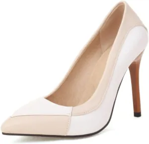 Aflngle Women's Sexy Pointed Toe Closed Stiletto High Heels Pumps Fashion Patchwork Wedding Evening Party Prom Dress Shoes