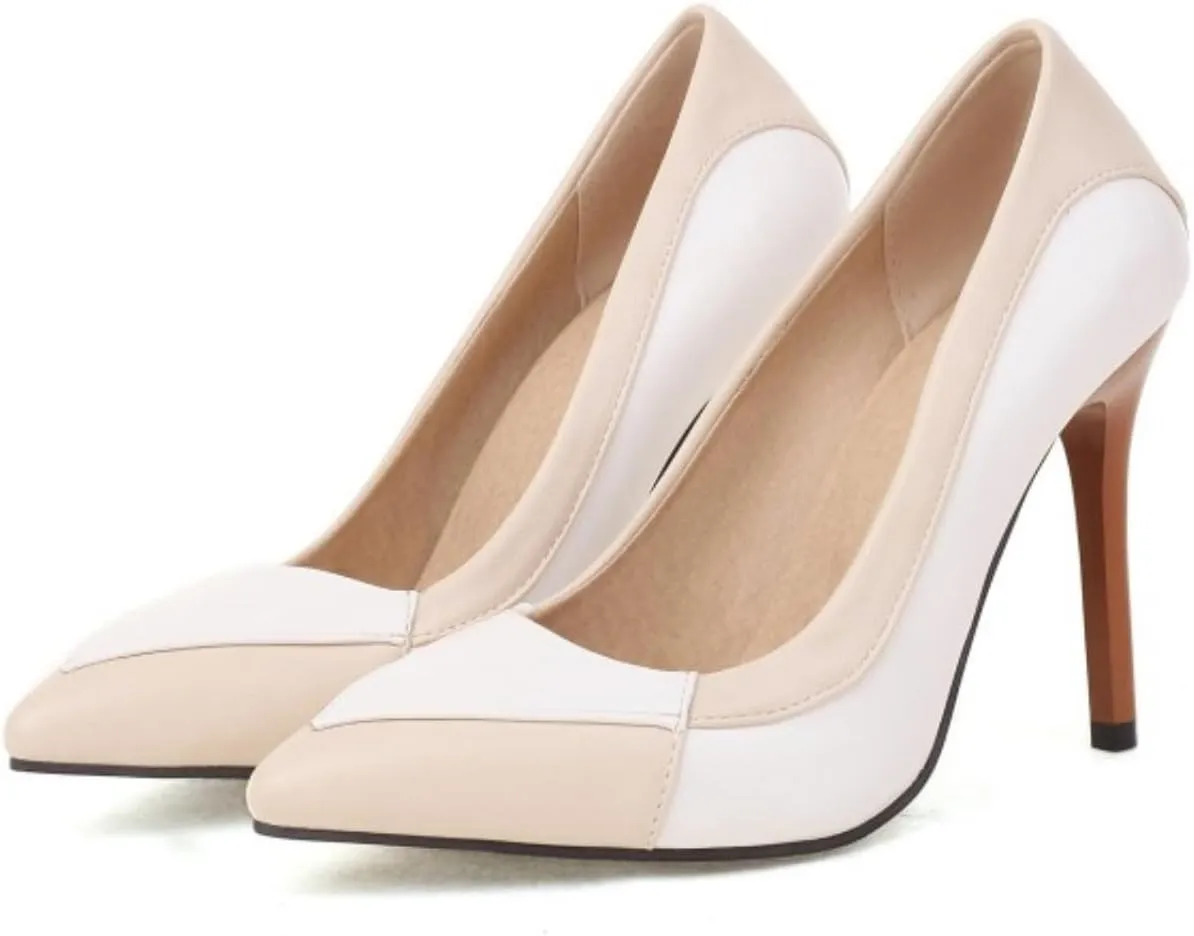Aflngle Women's Sexy Pointed Toe Closed Stiletto High Heels Pumps Fashion Patchwork Wedding Evening Party Prom Dress Shoes