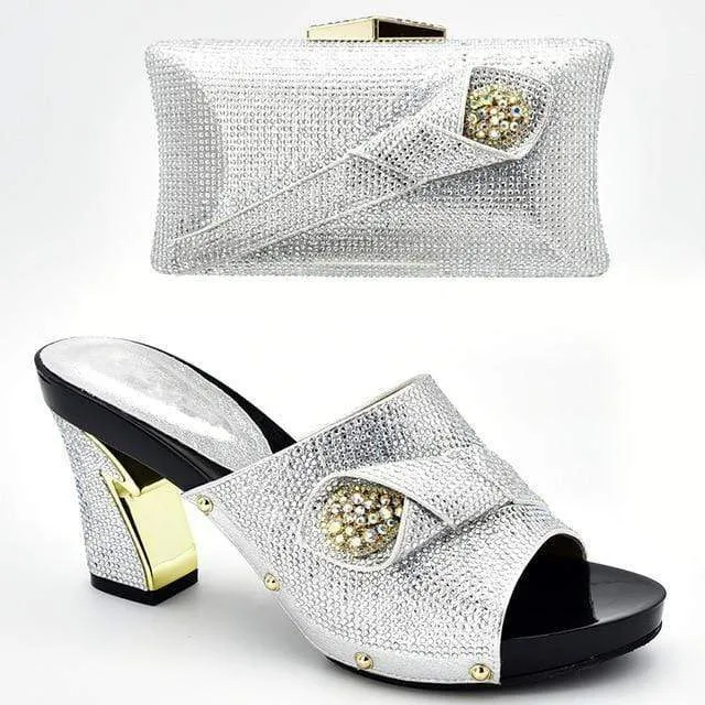African Style Women's Shoes and Bag for Classy Women