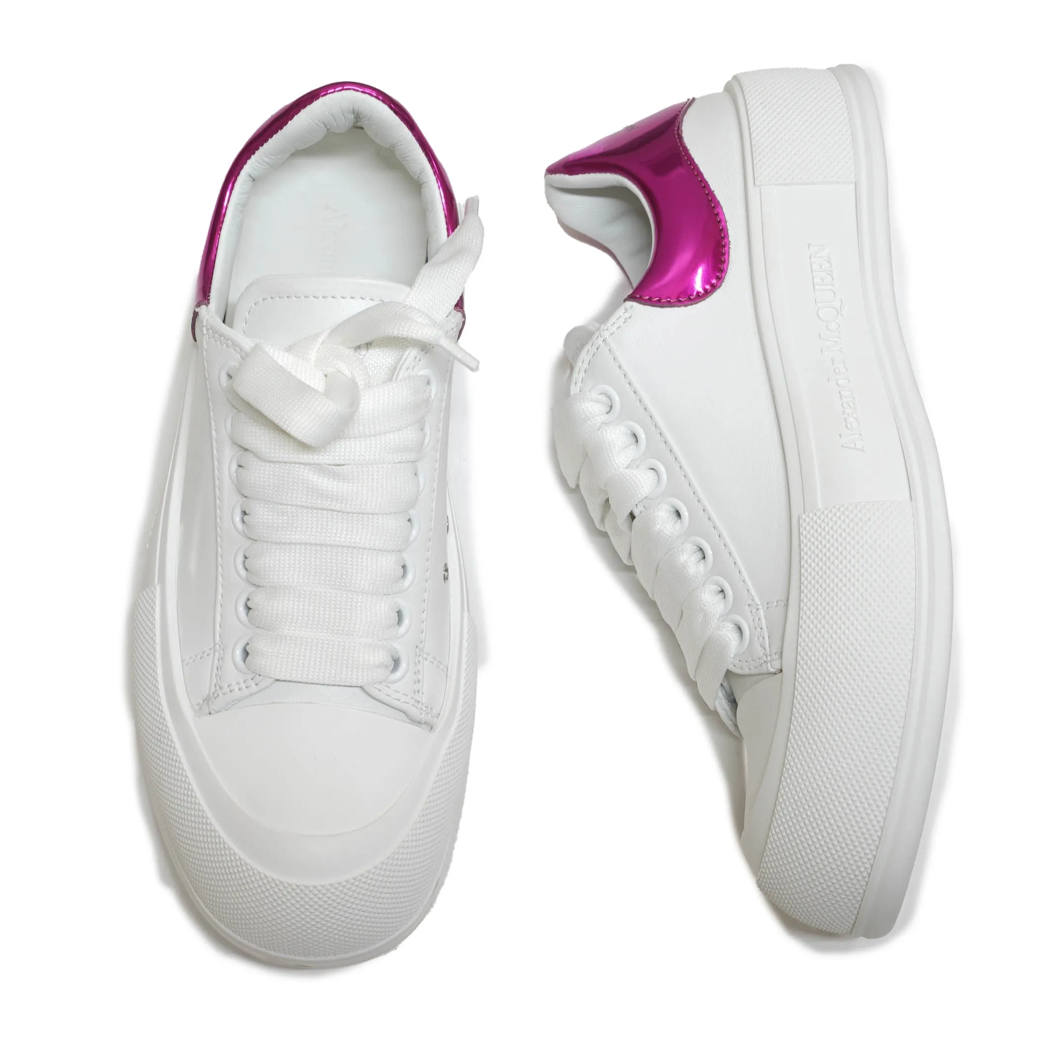 Alexander McQueen Women's White & Pink Sneakers 716636  30% OFF