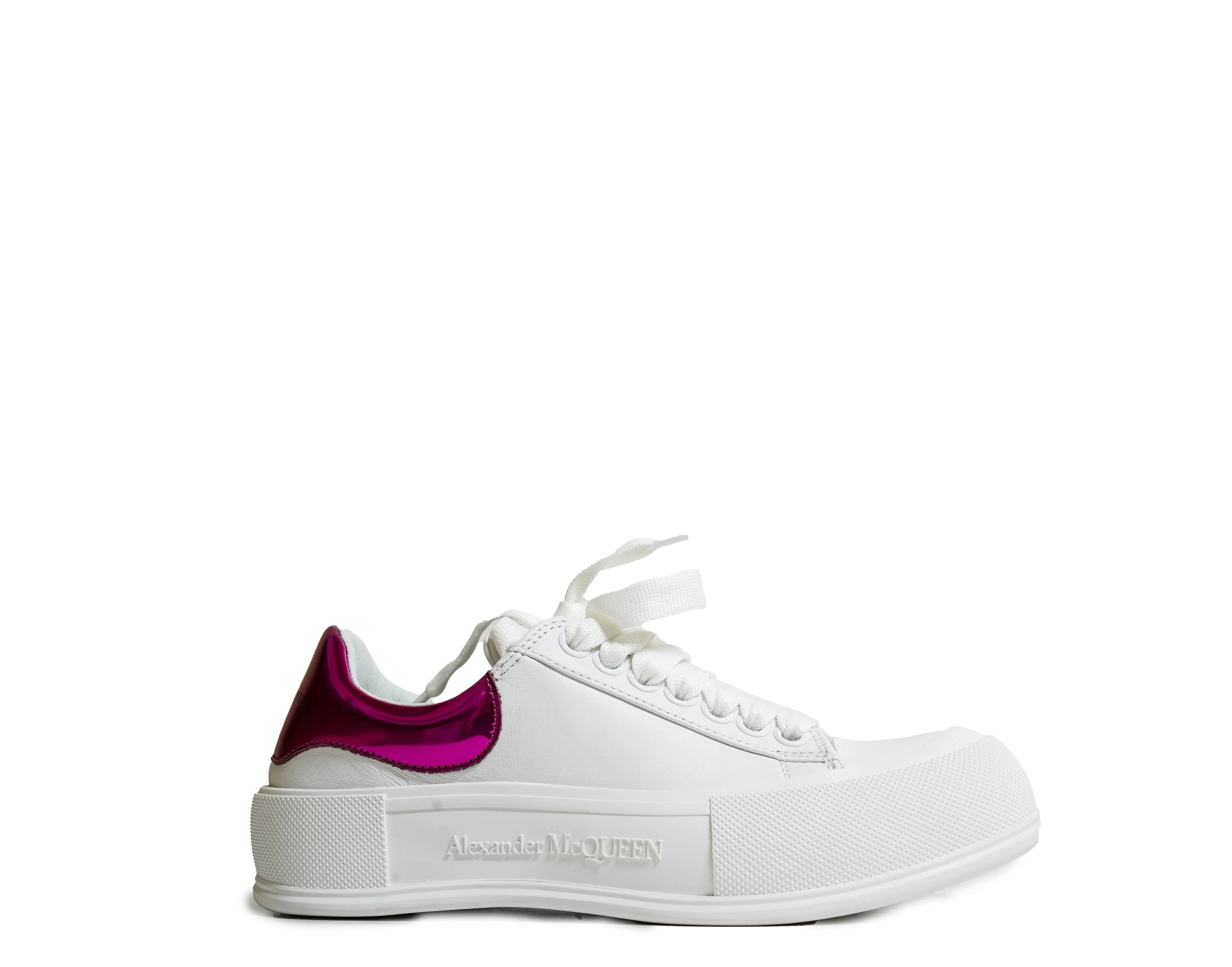Alexander McQueen Women's White & Pink Sneakers 716636  30% OFF