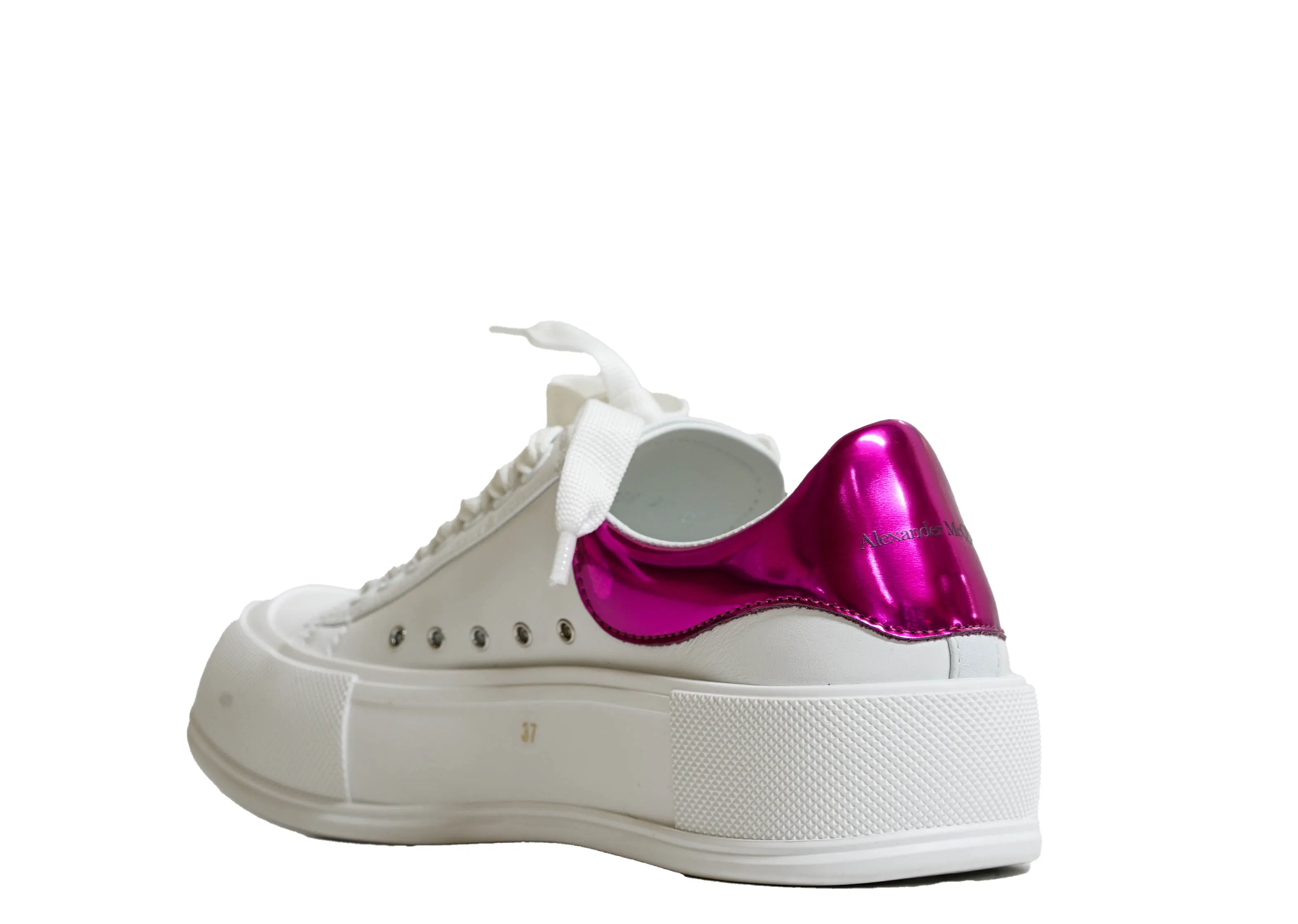 Alexander McQueen Women's White & Pink Sneakers 716636  30% OFF