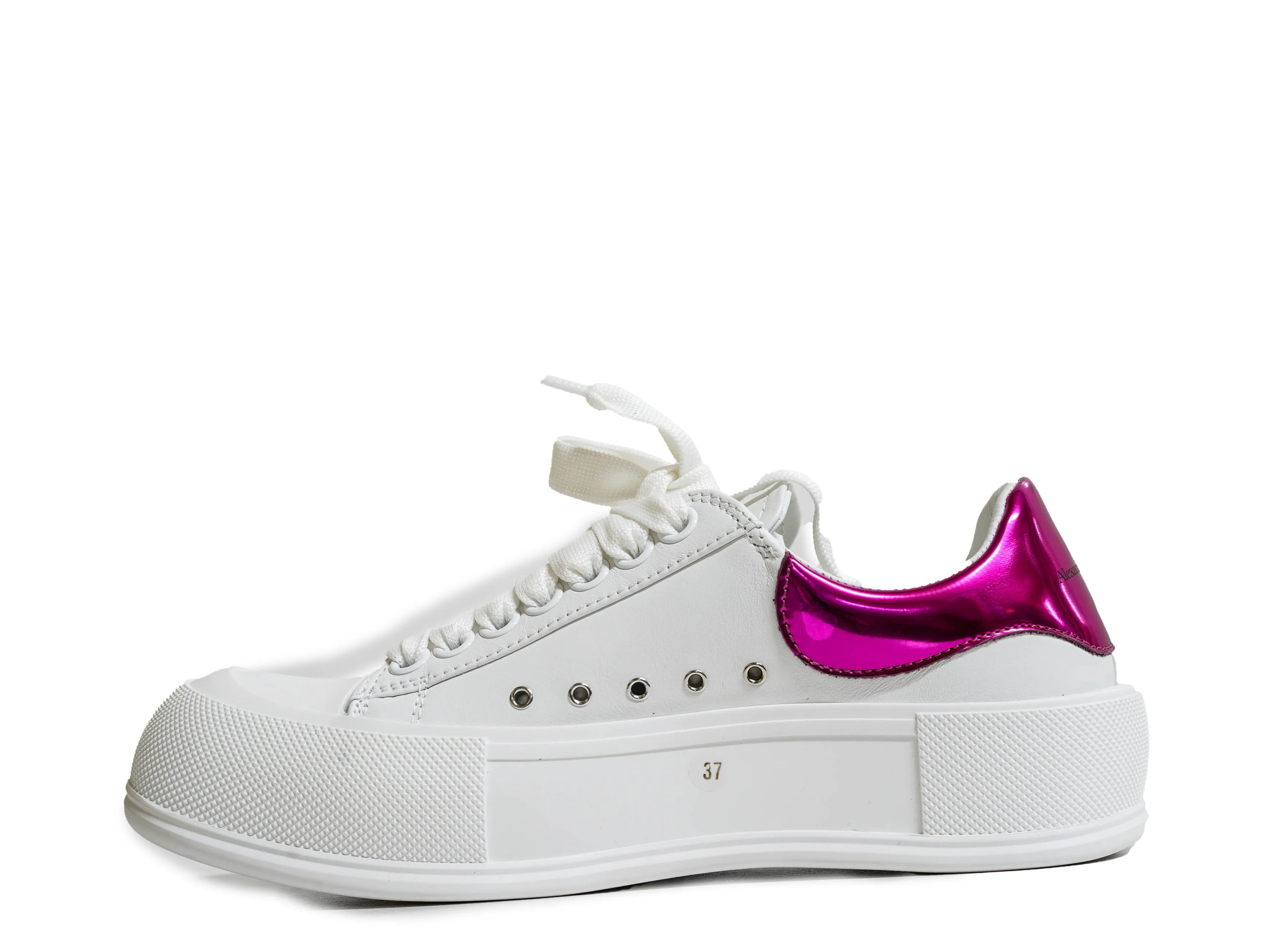 Alexander McQueen Women's White & Pink Sneakers 716636  30% OFF