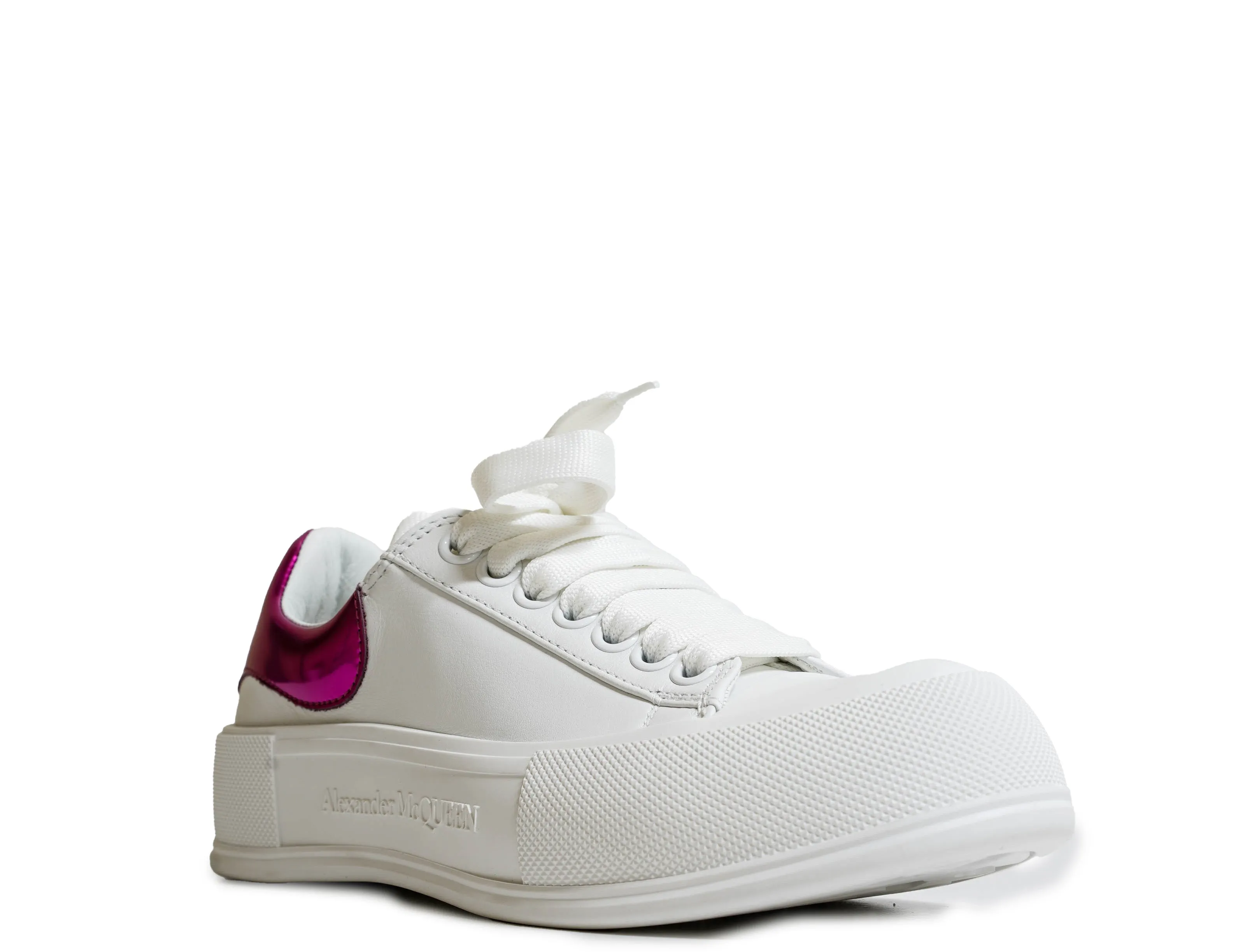 Alexander McQueen Women's White & Pink Sneakers 716636  30% OFF