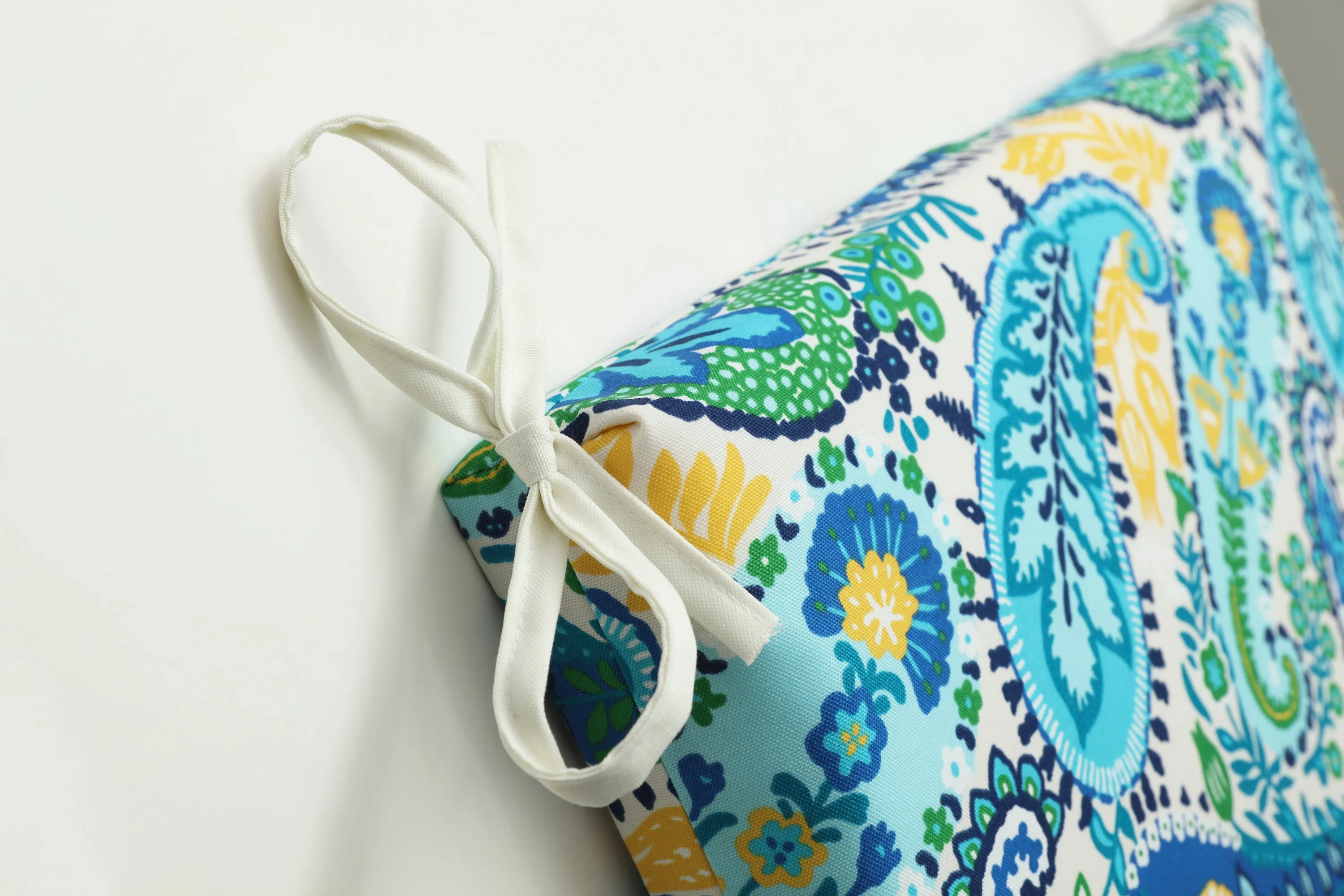 Amalia Paisley Blue Chaise Lounge Cushion