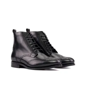 Ambrogio Bespoke Men's Shoes Calf-Skin Leather Military Brogue Boot (AMB2590)