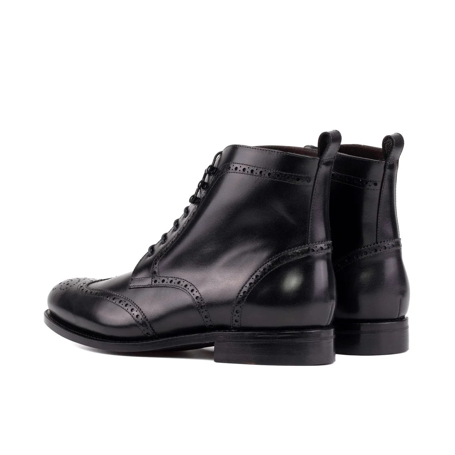 Ambrogio Bespoke Men's Shoes Calf-Skin Leather Military Brogue Boot (AMB2590)