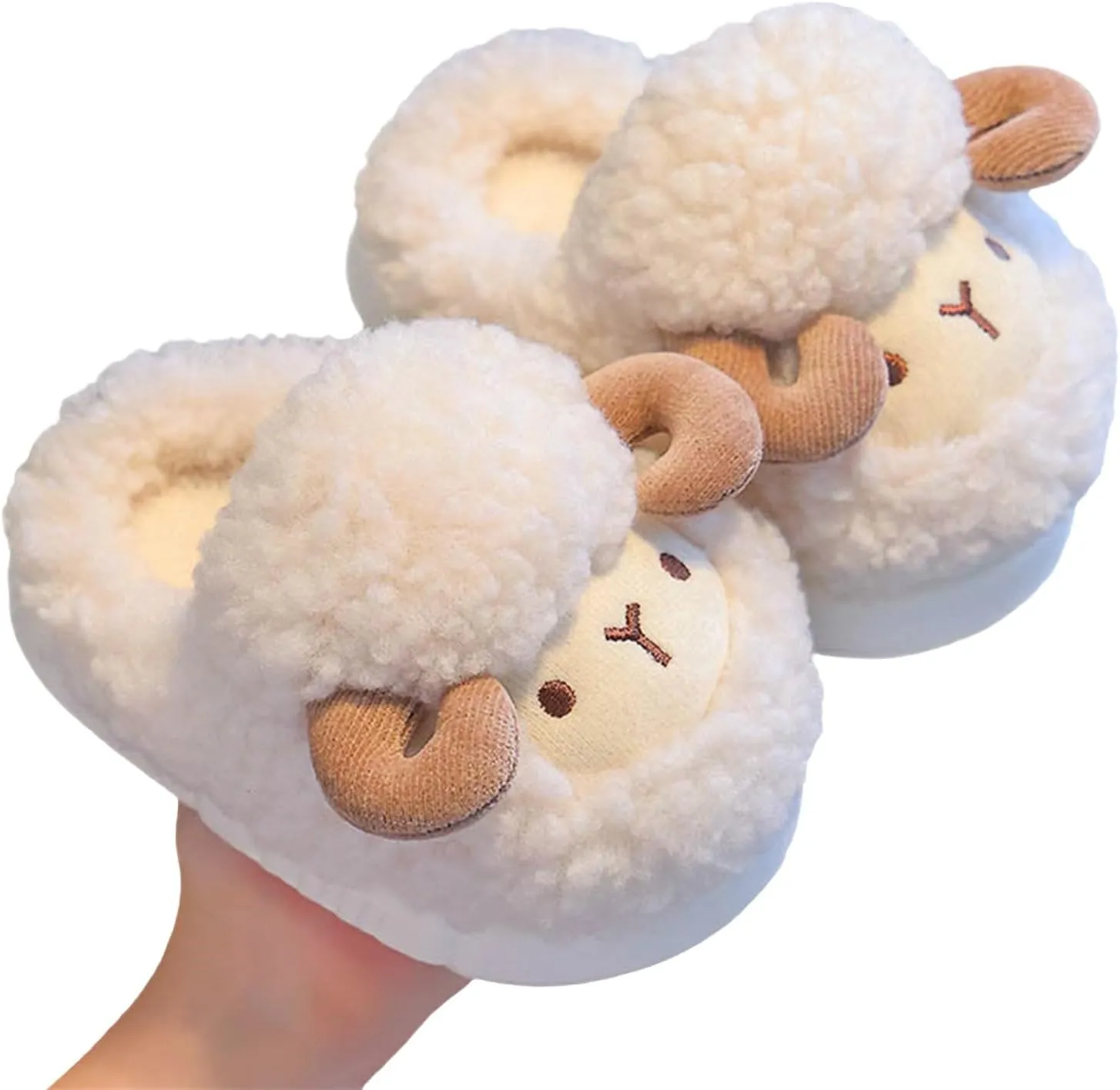 Animal Slippers for Kids Toddler Cute Sheep Slippers Cozy Winter Plush Cotton Soft Home Indoor Flip Flops Kids Size 2