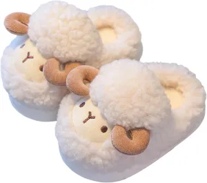 Animal Slippers for Kids Toddler Cute Sheep Slippers Cozy Winter Plush Cotton Soft Home Indoor Flip Flops Kids Size 2
