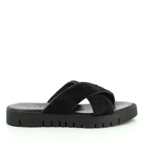 Antichi Romani 179 Black Cross-Strap Slides