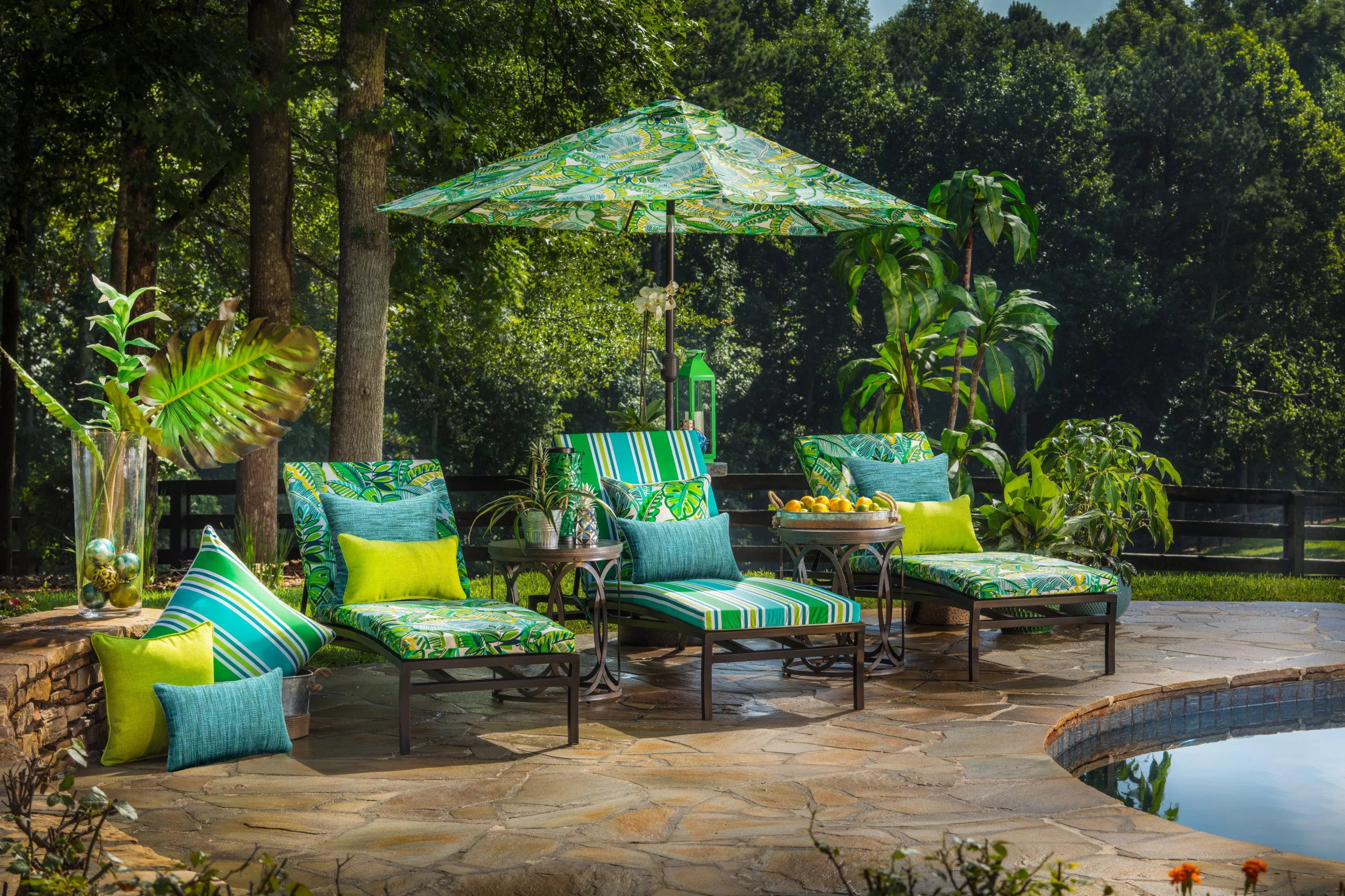 Aruba Stripe Turquoise\Green Rectangular Throw Pillow (Set Of 2)