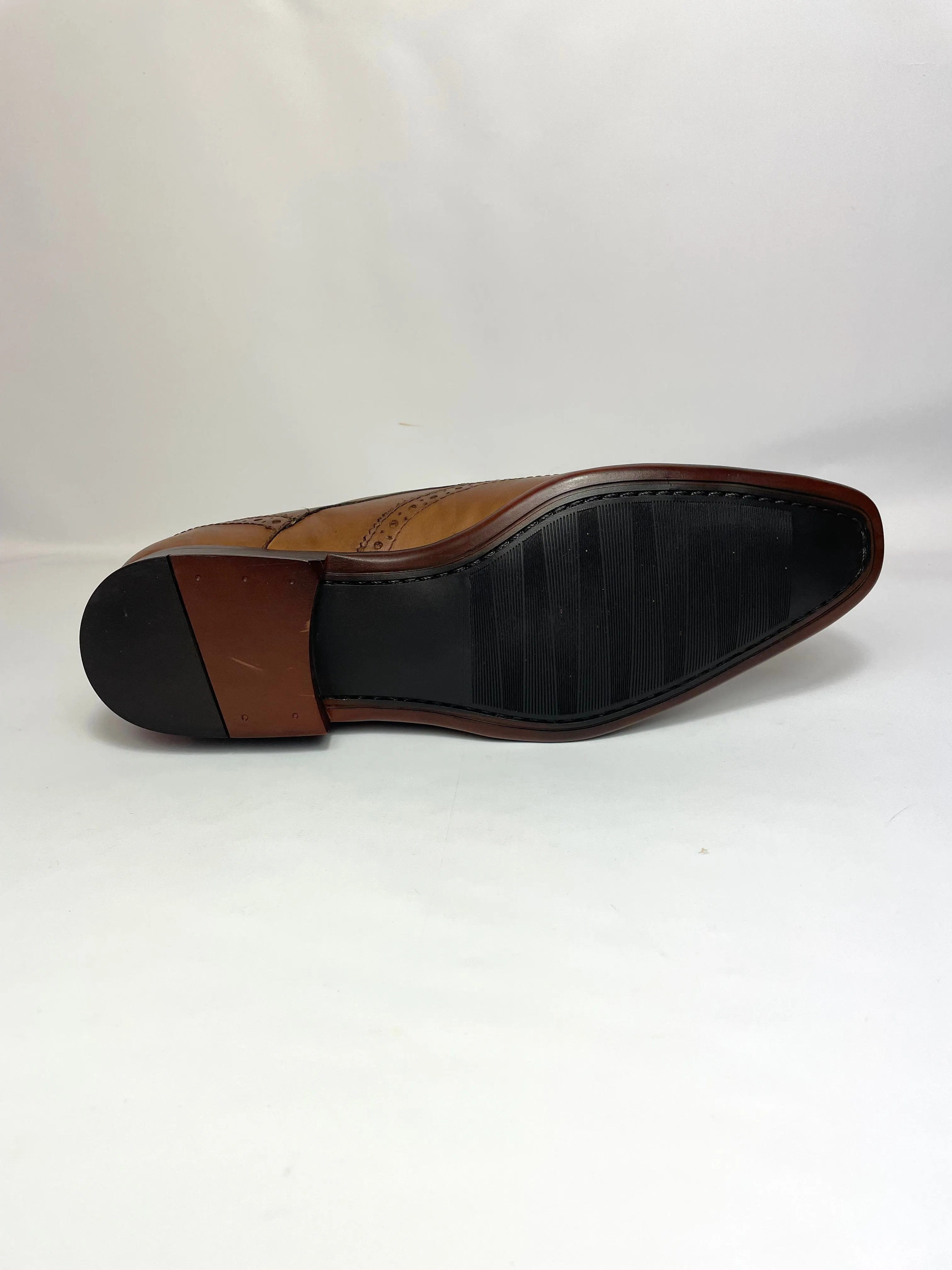 Ashby Mens Leather Handmade Oxford Loake Shoes in Brown Tan