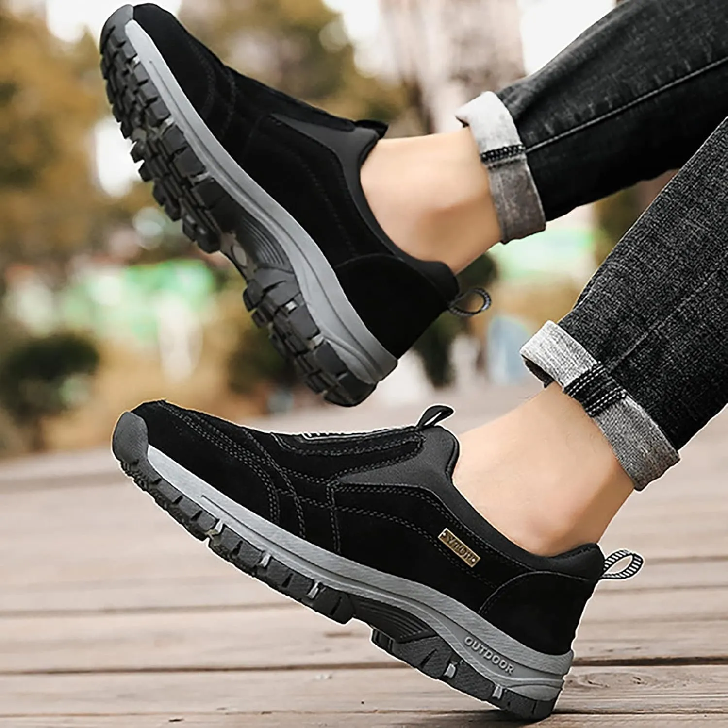 Athletic Fashion Sneakers for Men Outdoor Athletic Slip-On Hiking Shoe Comfortable & Light-Weight Stretch Shoes