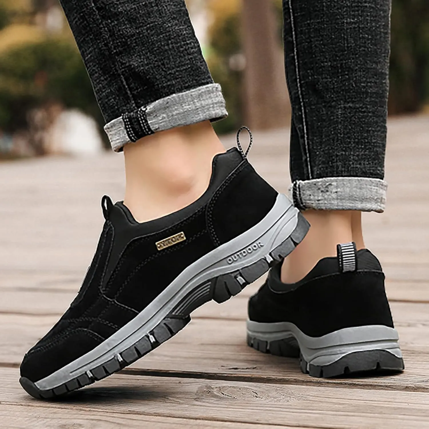Athletic Fashion Sneakers for Men Outdoor Athletic Slip-On Hiking Shoe Comfortable & Light-Weight Stretch Shoes