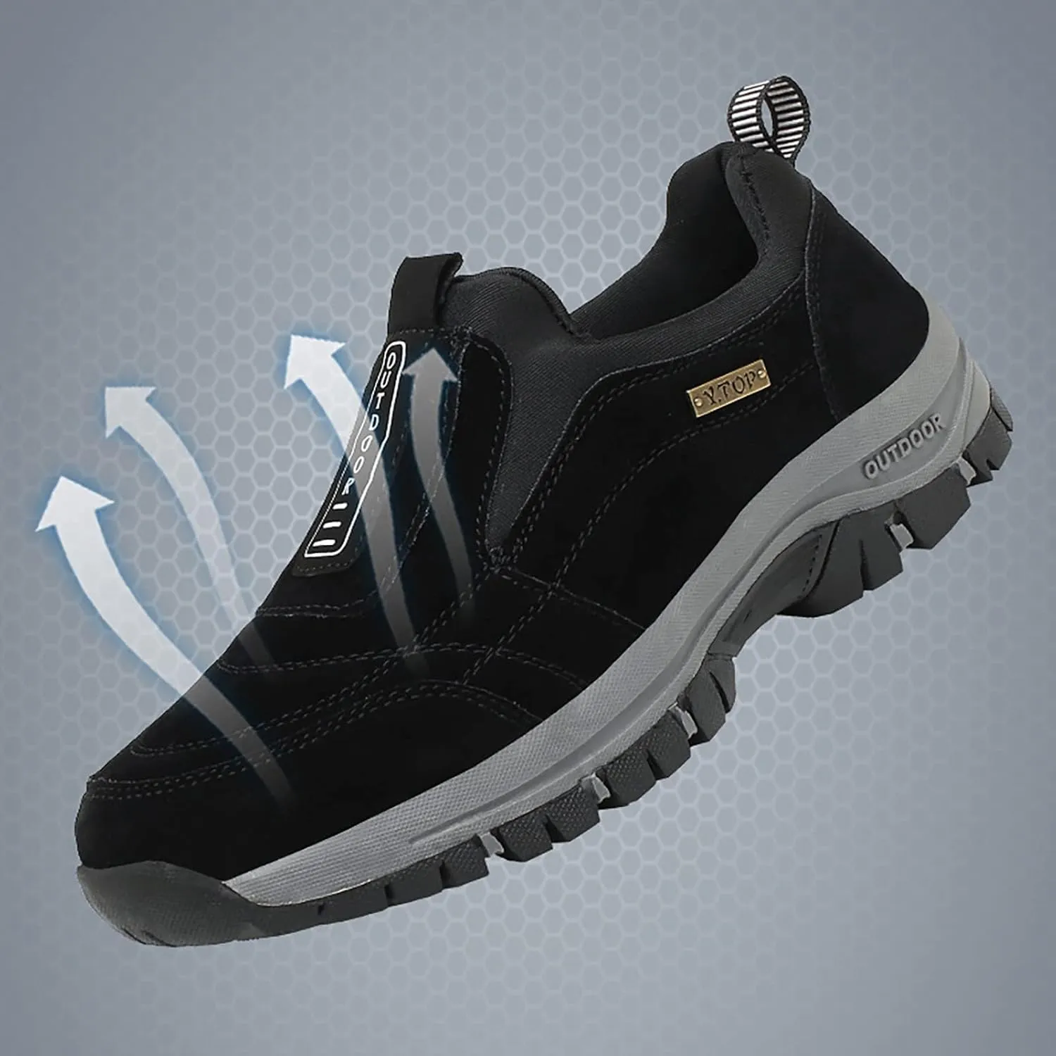Athletic Fashion Sneakers for Men Outdoor Athletic Slip-On Hiking Shoe Comfortable & Light-Weight Stretch Shoes
