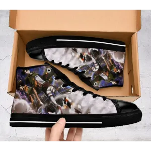 Attack On Titan Levi Ackerman Eren Shoes High Top Sneakers for Kids and Adults