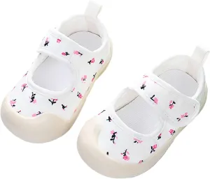 Baby Girl Canvas Sneakers Toddler Girl Mary Jane Flats Non-Slip Casual School Uniform Loafers Dress Shoes