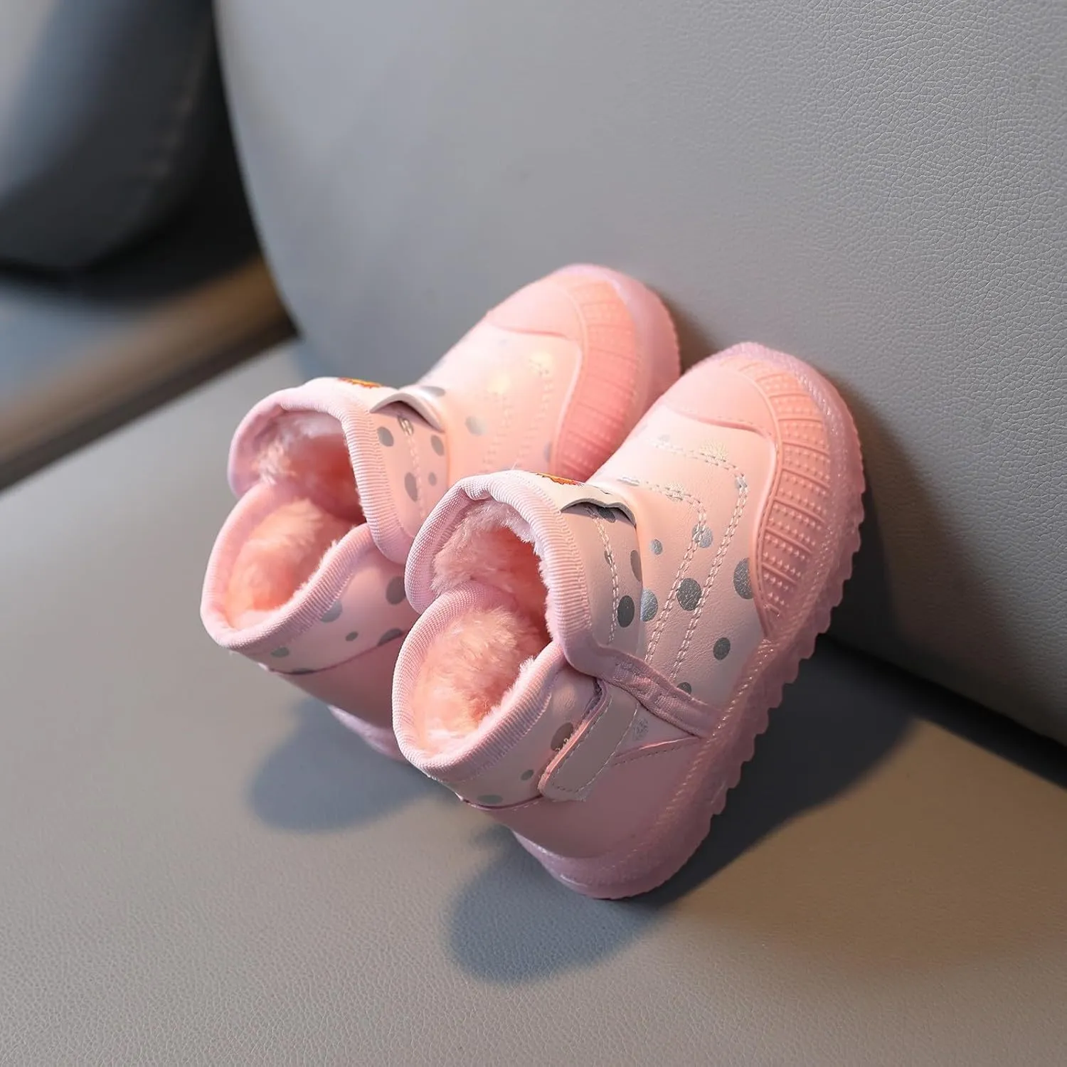 Baby Girls Boys Boots Led High Top First Walking Shoes Cotton Inner Luminous Light up Casual High Heels Shoes