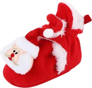 Baby Winter Shoes Infant Christmas Booties Soft Baby Santa Winter Warm Slippers Fur Lined Snow Boots Kids Shoes