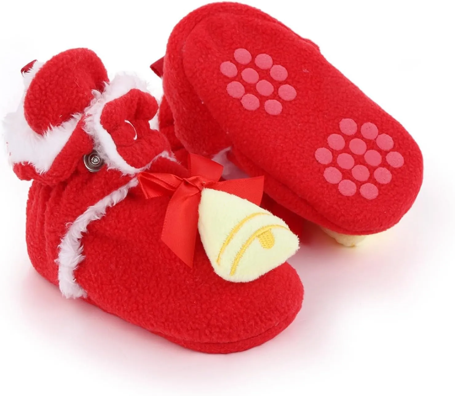 Baby Winter Shoes Infant Christmas Booties Soft Baby Santa Winter Warm Slippers Fur Lined Snow Boots Kids Shoes