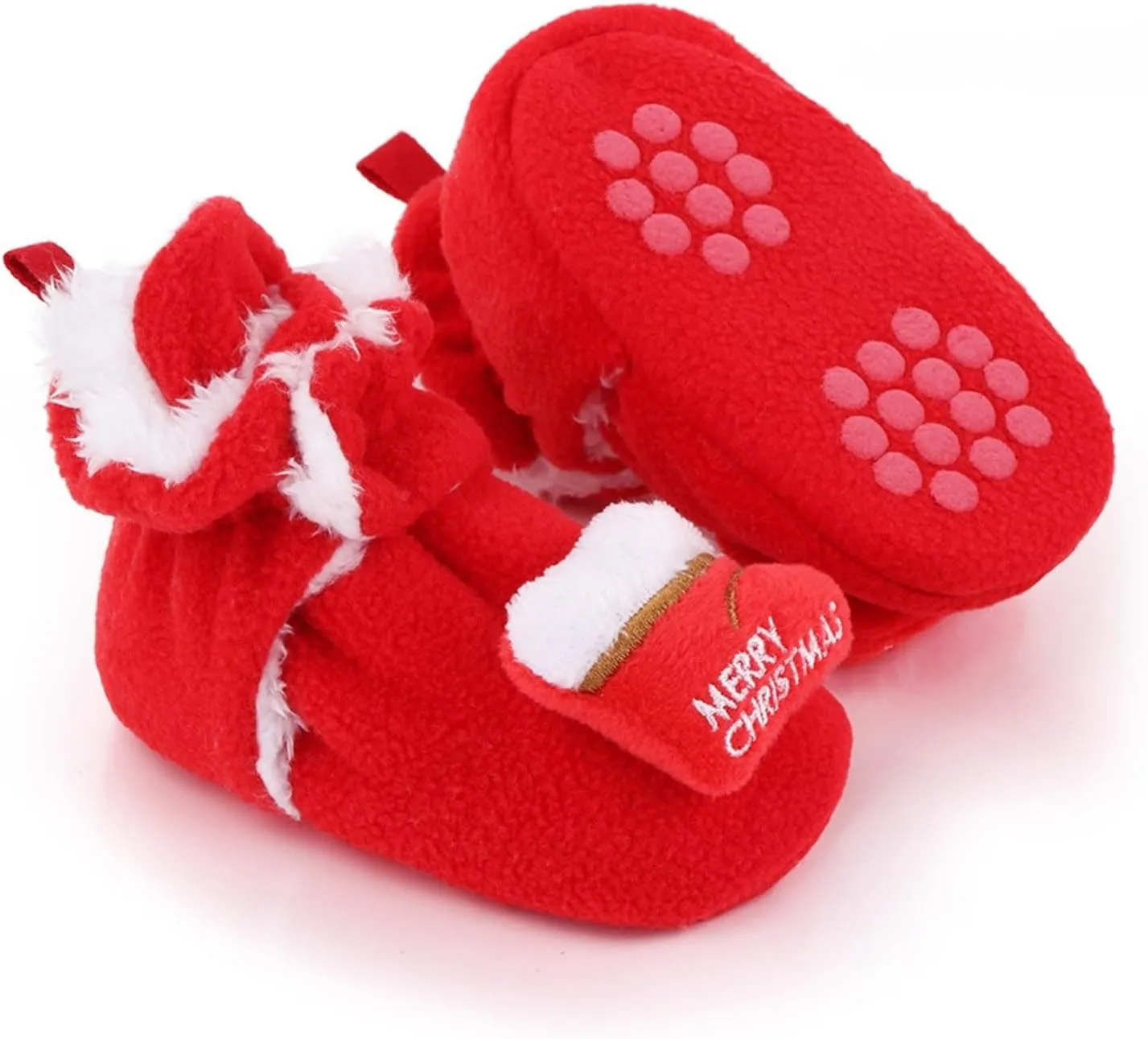 Baby Winter Shoes Infant Christmas Booties Soft Baby Santa Winter Warm Slippers Fur Lined Snow Boots Kids Shoes