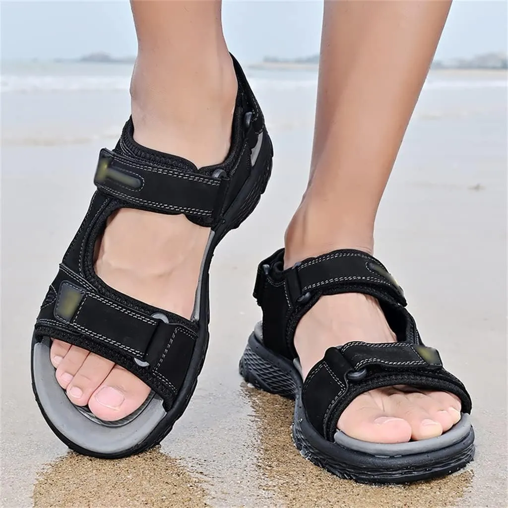 Beach Sandals Men's Shoes Genuine Leather Flats Leisure Platform Shoe Men Casual Sandals Outdoor Footwear