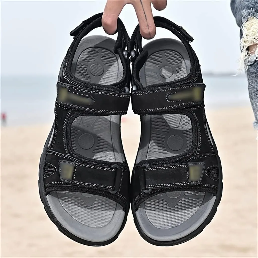 Beach Sandals Men's Shoes Genuine Leather Flats Leisure Platform Shoe Men Casual Sandals Outdoor Footwear