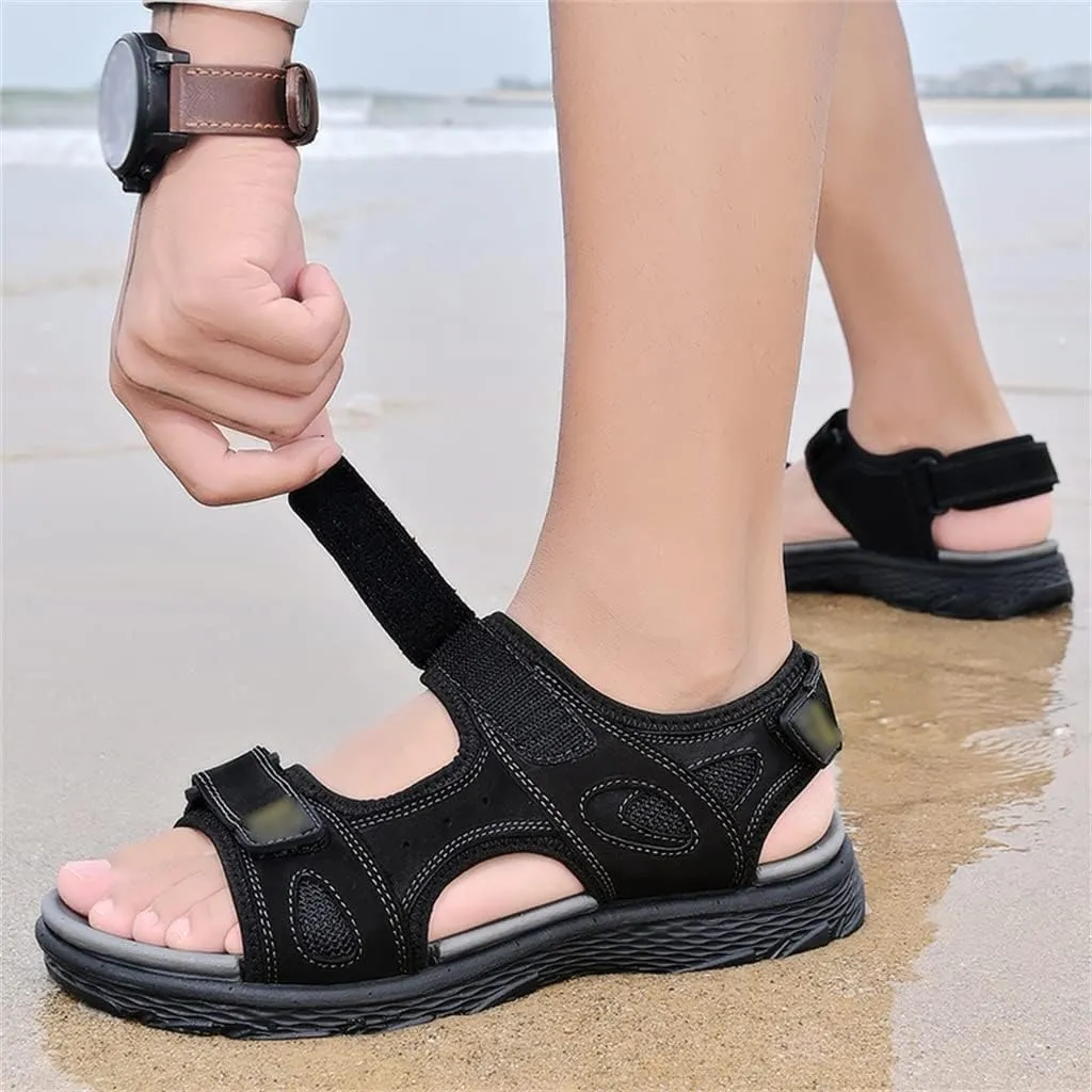 Beach Sandals Men's Shoes Genuine Leather Flats Leisure Platform Shoe Men Casual Sandals Outdoor Footwear