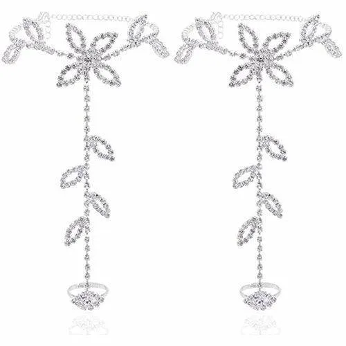 Beach Wedding Ankle Bracelet Jewelry Rhinestone Toe Ring