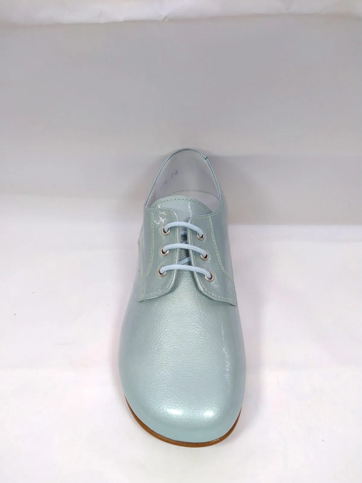 Beberlis Patent Fanny Celeste Pale Blue Oxford Dress Shoes
