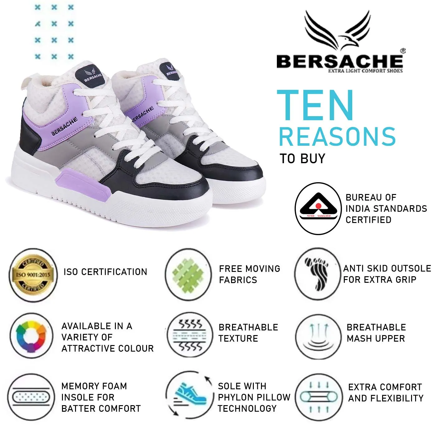 Bersache Sneaker, Loafers ,Casual With Extra Comfort Sneakers For Women/Girls-9156-(Purple)