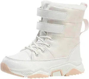 Big Kids Snow Booties Fuzzy Fashion Warm Shoes Childrens Boys Flat Comfy Chunky Sole Boots Open Toe Winter Ski Non Slip