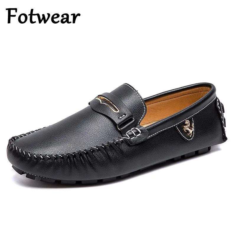 Big Size Leather Moccasins Casual Mens Driving Shoes Outdoor Slip On Men Lazy Shoes