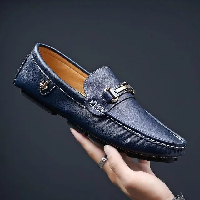 Big Size Leather Moccasins Casual Mens Driving Shoes Outdoor Slip On Men Lazy Shoes