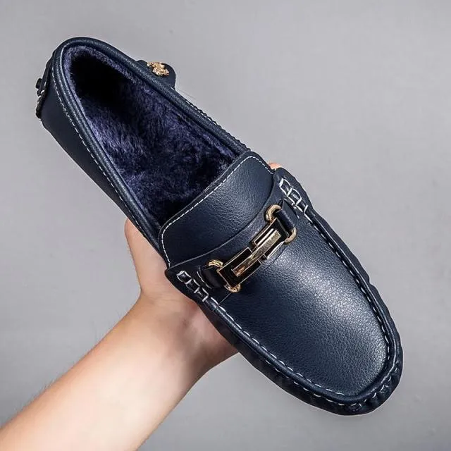 Big Size Leather Moccasins Casual Mens Driving Shoes Outdoor Slip On Men Lazy Shoes