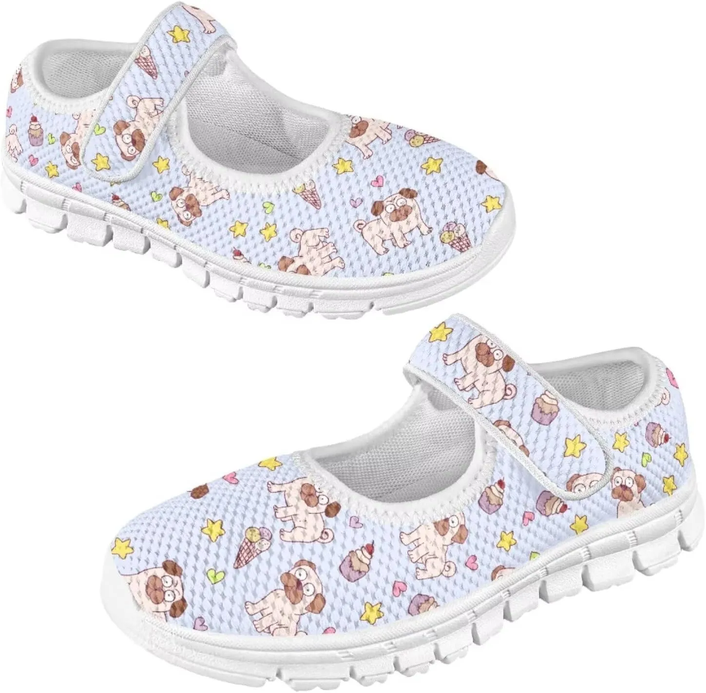 Binienty Girls Animal Mary Jane Sneakers Custaom Cute Slip On School Dress Up Flats Shoes