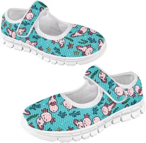 Binienty Girls Animal Mary Jane Sneakers Custaom Cute Slip On School Dress Up Flats Shoes