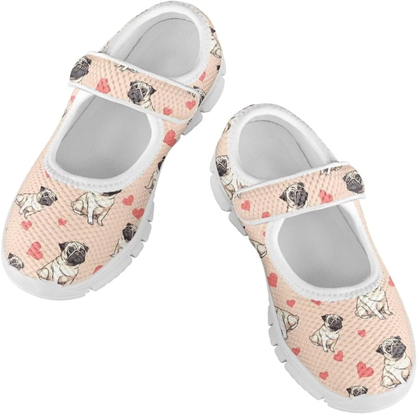 Binienty Girls Animal Mary Jane Sneakers Custaom Cute Slip On School Dress Up Flats Shoes